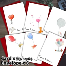 12 بطاقة عيد ميلاد مصنوعة يدويًا بتصميمات حيوانات مضحكة، هدية فريدة، ديكور عيد ميلاد، هدية عيد ميلاد