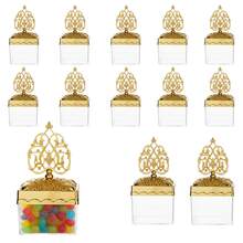 24pcs Mini Candy Boxes, Transparent With LIDS, Window-Style Electroplated Packaging Boxes, Suitable For Festivals, Birthdays, Weddings, Gender Revelation, Bridal Gift Parties, Christmas, Halloween, Easter, Party Dessert Display Boxes, Packaging Supplies - 金色 - 查看 1
