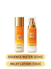 L’Oreal Paris 巴黎欧莱雅皇家胶原蛋白护肤套装,包含精华水65ml + 面霜50ml 或 130ml + 110ml,另附迷你蜂蜜精华水和蜂蜜面霜,富含重组胶原蛋白和麦卢卡蜂蜜复合物,质地轻盈易吸收,深层补水保湿,恢复肌肤光泽,减少皱纹,紧致提亮,适合所有肤质。 - LOTION & ESSENCE WATER SET - 查看 3