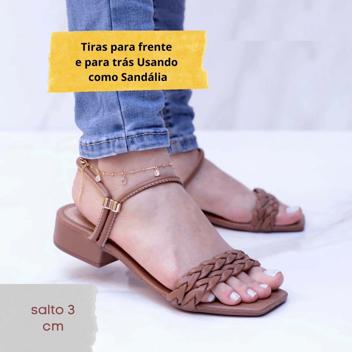 Women's Sandal Low Block Heel Comfortable Clog Wedding - Rỉ Nâu - Xem 1