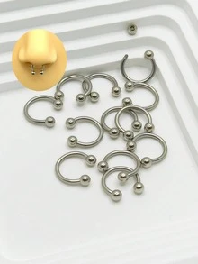 12 件/套不锈钢简约鼻环，防过敏女士礼物，适合夜市、派对、节日、生日