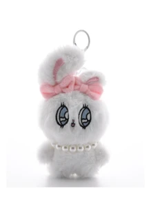 New 4-Color Cute Big-Eye Sweet Heart Rabbit Plush Toys, Keychain Figures, Net Celebrity Rabbit Coin Purse Earphone Case