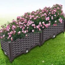 Elevated Garden Bed With Legs - Plastic Planter Box For Vegetables, Herbs & Flowers - Dark Purple - View 4
