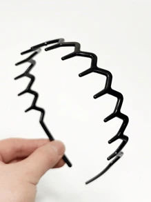 1/2pcs Women's Fashion Hair Hoop,Zigzag And Wave Design, Simple Durable Non-Slip Design, Wave Headband Suitable For Daily Use Or Makeup, Hair Hoop, Zig Zag Hair Hoop, Elegant Design, Bathroom Accessories Hair Accessories - Multicolor - View 7