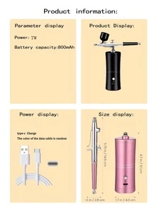 Airbrush Nail With Compressor Portable Air Brush Nails Compressor For Nail Art Paint Painting Crafts Airbrush Compressor Kit - Multicolor - View 10
