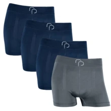 Rafa Parize Kit 4 Cuecas Boxer Masculino RP Original Adulto Masculina Premium - 3Marinho/1Cinza - Visão 2