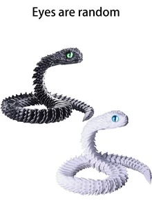 Estatua de pitón impresa en 3D de 30 cm con articulaciones flexibles - Artesanía y decoración, regalo perfecto para el hogar y la oficina [Color de ojos aleatorio]