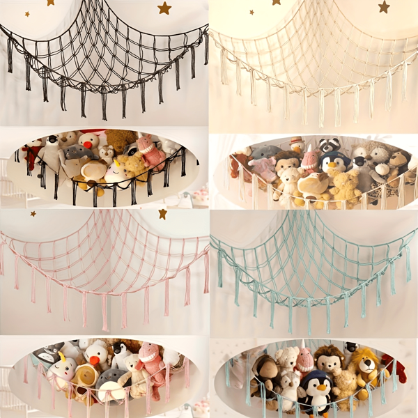 Lit suspendu en peluche (coin) - Cadre de lit suspendu en peluche - Décoration de chambre mignonne et esthétique, chambre d'enfant/de bébé, style bohème