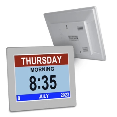 7/8/10 LED Dementia Digital Calendar Clock Alarm Extra Large Day/Week/Month/Year