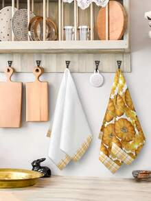 Prosoape de bucătărie cu dovleac de Ziua Recunoștinței, 2 buc/4 buc/12 buc, lavete decorative pentru bucătărie, stil modern, absorbante și cu uscare rapidă, material din microfibră, dreptunghiulare 40 * 60 cm, model imprimat digital, potrivite pentru decorul bucătăriei de acasă, decorațiuni pentru petreceri în aer liber, cadouri de sărbători, cadouri de ziua de naștere. - Multicolor - Vizualizare 4