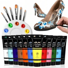 Peinture acrylique pour cuir pour la peinture de chaussures - 12 couleurs de peinture pour cuir pour la décoration de sacs et de portefeuilles, l'entretien des vestes en cuir, les artisanats DIY et la personnalisation de projets en cuir, (75 ml, 2,5 oz), 12 couleurs de peinture acrylique pour cuir, 12 ml (0,4 oz), 18/36 couleurs de peinture acrylique pour cuir, 30 ml (1,01 oz)