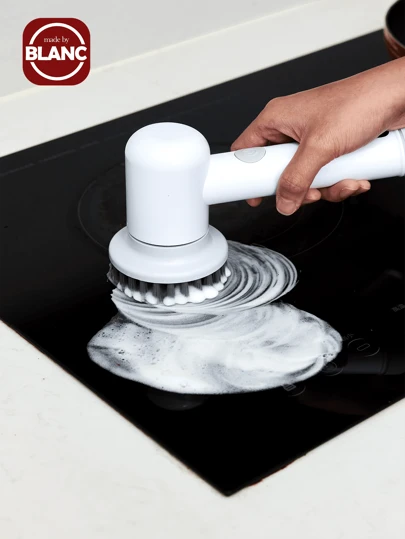 Fregona eléctrica giratoria nueva con 4 cabezales reemplazables, fregona eléctrica giratoria de mano, fregona de ducha eléctrica para limpiar duchas/juntas/bañeras/estufas, cable tipo C