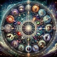 5D Diamond Painting Kit - DIY Zodiac Astrology Animals Full Drill Acrylic Round Canvas - Embroidery Cross Stitch Art Home Wall Decor Craft, Frameless Gift - Multiple Sizes - Multicolor - View 1