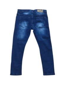 Calça Jeans Masculina Skinny modelo Jogador Rasgada - Azul escuro - Visão 3