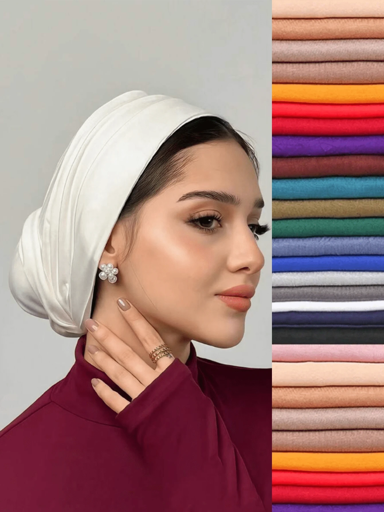 1 lenço/bandana feminino clássico de cor sólida, 3 estilos de uso diferentes, versátil e prático, tecido modal macio e elástico, confortável e adequado para uso diário, esportes, ioga, etc.