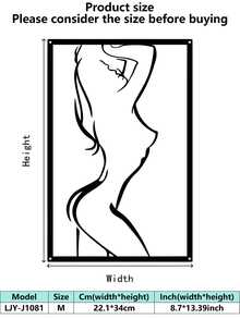 1PC Living Room Wall Art ,Abstract Female Outline Iron Wall Hanging Black - Multicolor - View 17