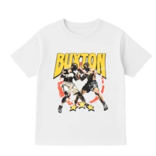 Playera Para Hombre 100% Algodón Peinado Cuello Redondo Modelo Buxton Boxeo Camepones Mundiales, Unisex, Fresca y Cómoda - Blanco - Ver 2