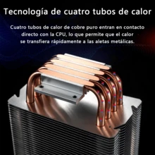 Ventilador Pc Disipador Cpu Radiador 4 Tubos Para Inter Amd - Negro - Ver 6
