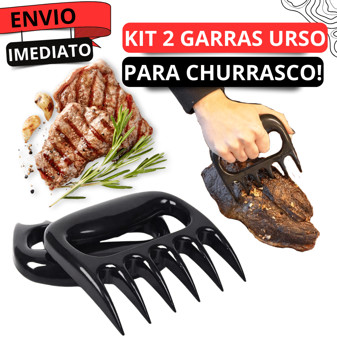 Kit 2 Garras de Churrasco Para Desfiar e Cortar Carne Feito de Plástico Alta Qualidade