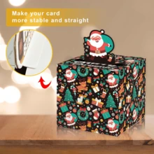 Black Background Christmas Pull Coin Box, Santa Claus Pull Tab Surprise, Holiday Pattern Surprise Gift, Highlighting Black Background With Christmas Elements