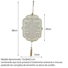 Mobile Salmo 91 Decoração Religiosa Salmo 91 Versículos Bíblia Deus - Bege - Visão 8