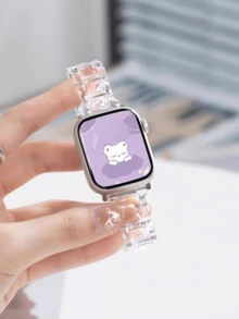 1条透明表带，兼容 38mm 40mm 41mm 42mm 44mm 45mm 46mm 49mm，纤薄彩色替换表带，兼容 Series 11 10 9 8 7 SE 6 5 4 3 2 1 Ultra 3/2/1，水晶透明表带，适用于 S10/S9/S8/S7/S6 - 無色 - 查看 4