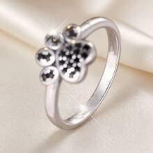 1pc Dainty Cute Paw Print Ring,Minimalist Pet Ring,Dog Cat Lover Jewellery,Gift Idea For Dog Lover(No Box) - Ring - View 3