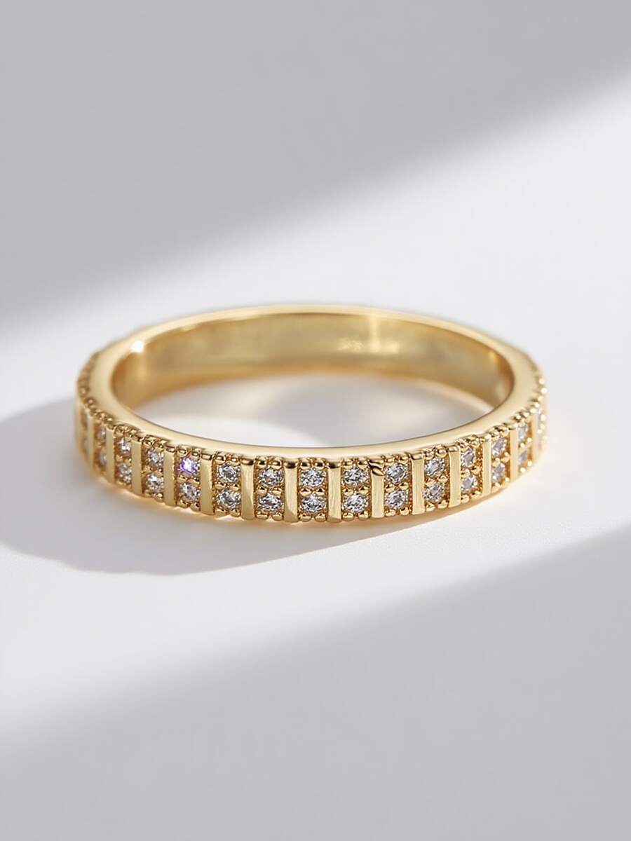 Charm-In 1 件女士优质锆石镶嵌金色戒指 - 金色款3 - 查看 1