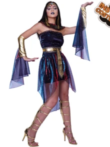 Women's Queen Cleopatra Classic Costume Egyptian Halloween Costume For Party - màu đen - Xem 1