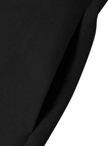 Ladies Elegant Party Sun Dress Dark Green/Black/Rose Red/Camel, Fashion V-Neck Sleeveless Pocket A-Line Dress-Suitable For Casual-Out-Party-Daily Commute - Black - View 4