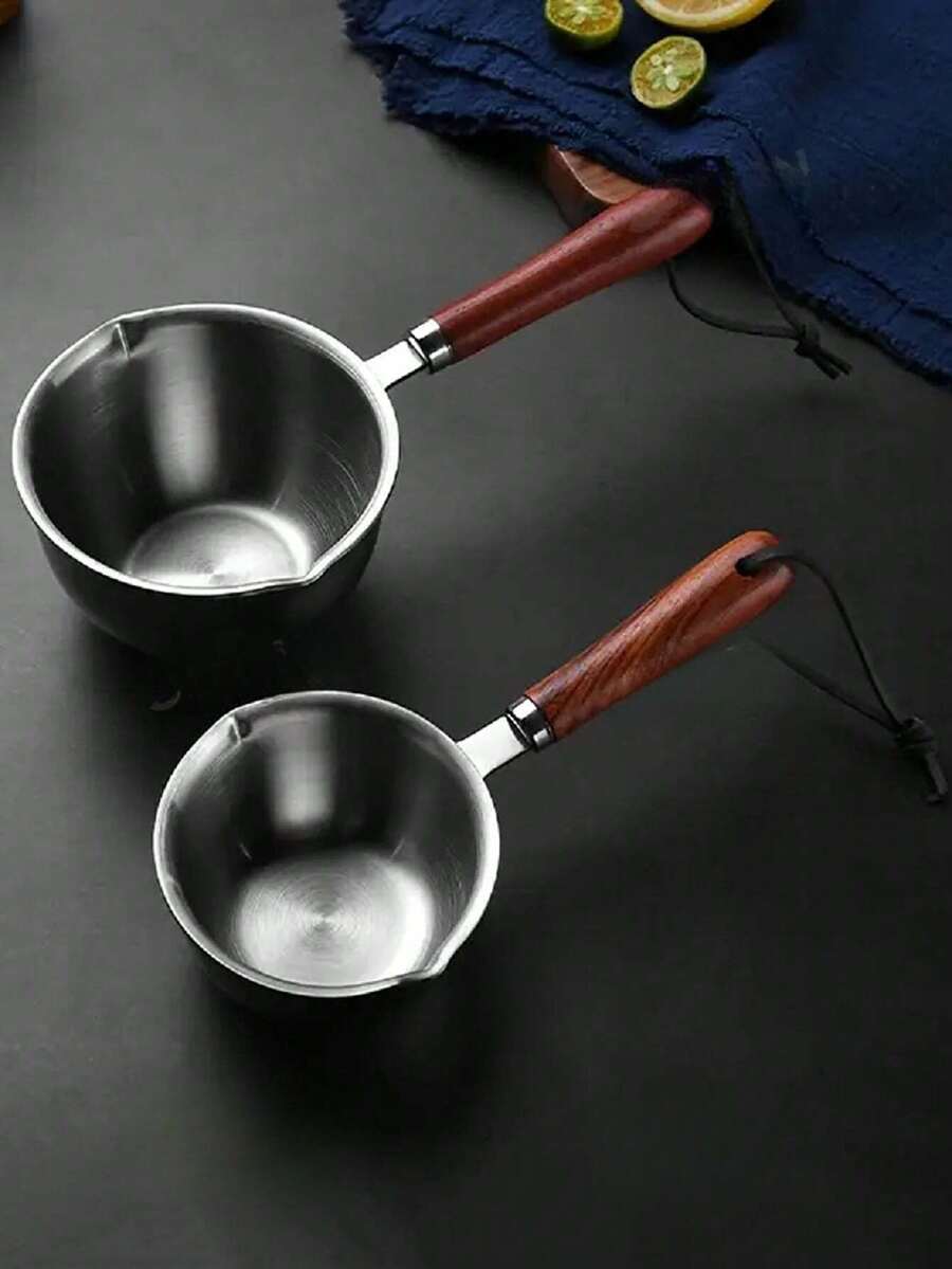 10.14盎司木柄锅，适用于其他蜡烛制作材料、家居用品和珠宝制作蜡模材料（不含勺子） - 彩色 - 查看 1