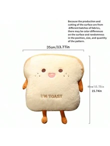 16英寸/40厘米毛绒面包抱枕，可爱逼真的食物吐司软娃娃，温暖的手枕，靠垫，房间沙发装饰，生日，圣诞节，万圣节，儿童礼物，感恩节，情人节，女孩礼物 - 彩色 - 查看 4