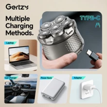 1pc High Power Electric Shaver, Bald Head Trimmer, Magnetic Floating Shaving Head, Ultra-Thin Dual Foil, Adjustable Gear, Type-C Charging, Compact & Portable, Men's Electric Razor, High-Quality Gift For Father's Day, Valentine's Day, Christmas - Multicolor - View 5