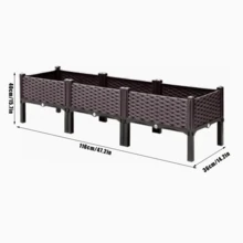 Elevated Garden Bed With Legs - Plastic Planter Box For Vegetables, Herbs & Flowers - Dark Purple - View 3