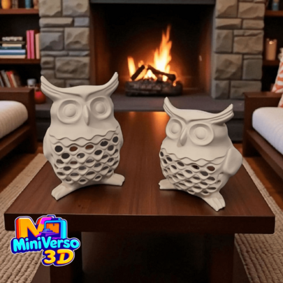 Luminária de Coruja com Vela LED