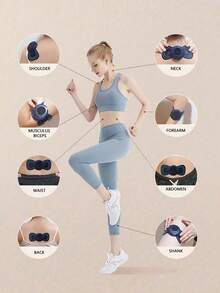 1pc Rechargeable Portable Mini Neck Massager, Electric Neck Massage Patch, Relieve Neck & Shoulder Stress, EMS Microcurrent Neck Massage Patch - Blue - View 4