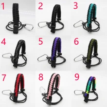 1 件装水瓶杯绳、水瓶挂绳、背带、登山扣、安全支架配件，非常适合户外露营和徒步旅行，适合 12 盎司至 64 盎司的水瓶 - 彩色 - 查看 3