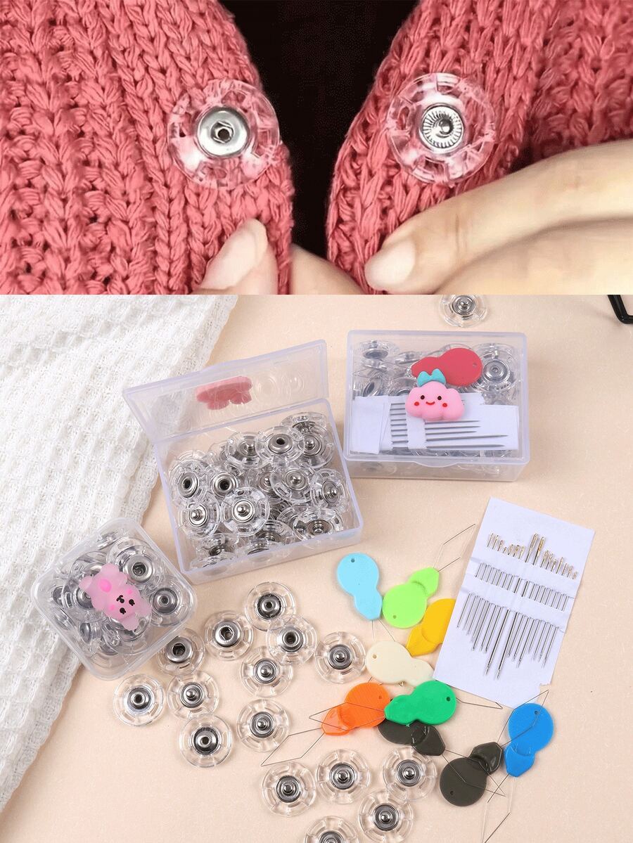 20pcs Transparent Invisible Snap Buttons - Secure, Invisible Fasteners Suitable For Sweaters And Shirts, Anti-Exposure Design, Transparent Snap Invisible Snap Plastic Buttons Clothing Accessories