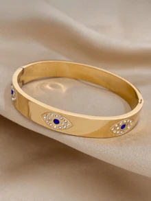 时尚不锈钢钻石邪眼手链，适合女士日常佩戴 - Evil Eye - 查看 8