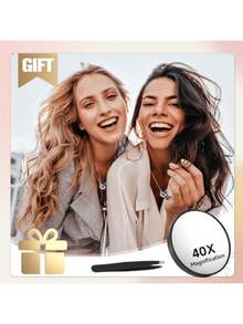 Espelho de aumento Cosmeria 50X com ventosas e pinça (1 unidade), espelho cosmético 40X com ampliação potente para maquiagem precisa e remoção de pelos da sobrancelha. Ideal para maquiagem, decoração de quarto, penteadeira, viagens, acessórios de maquiagem, espelho de mão, mini espelho, espelho compacto, espelho pequeno, presente de Natal, ferramentas de maquiagem, itens baratos, presentes para mulheres. - Multicolorido - Ver 7