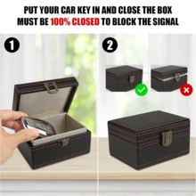Set Of 1 Faraday Box With 2 Faraday Bags, RFID Box & Signal Blocking Pouch For Car Keys, Keyless Entry Car Key Protector, Anti-Theft Signal Blocking Cages, Key Fob Protector, Signal Blocker For Keyless Fob For Car Keys Phones - 3pcs - View 5
