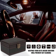 Set Of 1 Faraday Box With 2 Faraday Bags, RFID Box & Signal Blocking Pouch For Car Keys, Keyless Entry Car Key Protector, Anti-Theft Signal Blocking Cages, Key Fob Protector, Signal Blocker For Keyless Fob For Car Keys Phones - 3pcs - View 3