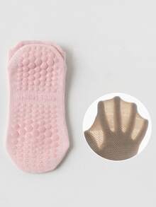 1 Pair Non-Slip Breathable Sports Yoga Socks, Silicone Anti-Slip Mesh Short Socks For Dance, Indoor Fitness, Pilates, Outdoor Running, Cycling, Foot Protection - Multicolor - View 10