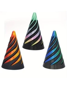 3D Printed Stress Relief Spinner Toy, Spiral 3D Structure Finger Spinning Toy With Dual Color Swirl, Christmas Gift,Fidget Toys,Fidget,Fidgets