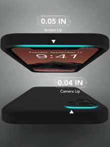 三合一手机壳，[直边][摄像头保护]硅胶升级防震壳，包含[2张屏幕保护膜]，磨砂软壳，黑色，钢化玻璃防水防震防刮