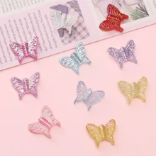 100Pcs 13*16mm Acrylic Iridescent Butterfly Loose Beads Earrings Pendant Jewelry Making Material Handmade DIY Accessories - Loại bướm - Xem 10