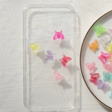 100Pcs 13*16mm Acrylic Iridescent Butterfly Loose Beads Earrings Pendant Jewelry Making Material Handmade DIY Accessories - Loại bướm - Xem 9