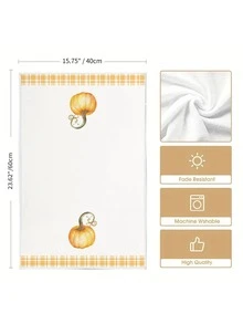 Prosoape de bucătărie cu dovleac de Ziua Recunoștinței, 2 buc/4 buc/12 buc, lavete decorative pentru bucătărie, stil modern, absorbante și cu uscare rapidă, material din microfibră, dreptunghiulare 40 * 60 cm, model imprimat digital, potrivite pentru decorul bucătăriei de acasă, decorațiuni pentru petreceri în aer liber, cadouri de sărbători, cadouri de ziua de naștere. - Multicolor - Vizualizare 3