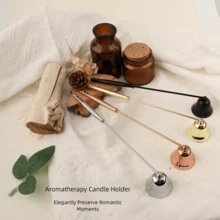 Edelstahl Kerzenlöscher Glocke Kerzenlöscher mit langem Griff, Edelstahl Löscher für Teelichter mit 360-Grad drehbarem Kopf, Kerzenlösch-Werkzeug