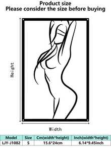 1PC Living Room Wall Art ,Abstract Female Outline Iron Wall Hanging Black - Multicolor - View 20